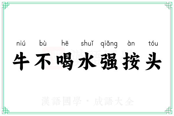 牛不喝水强按头 牛不喝水强按头