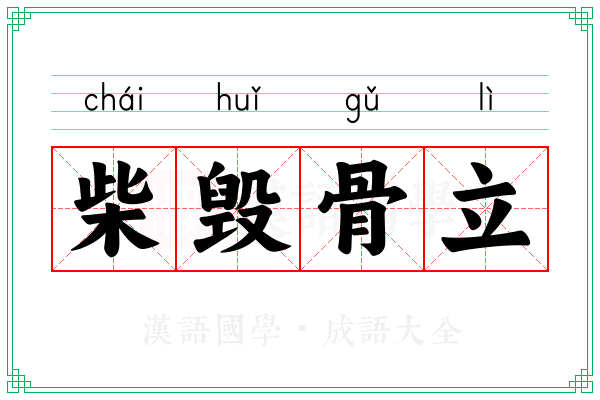 柴毁骨立 柴毁骨立