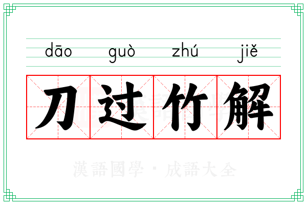 刀过竹解