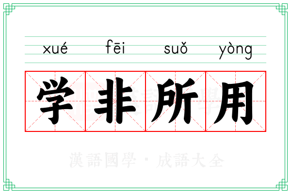 学非所用 学非所用