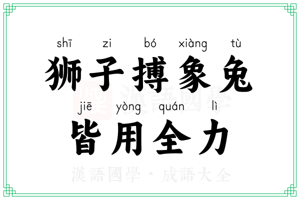 狮子搏象兔,皆用全力 狮子搏象兔,皆用全力