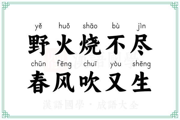 野火烧不尽,春风吹又生 野火烧不尽,春风吹又生